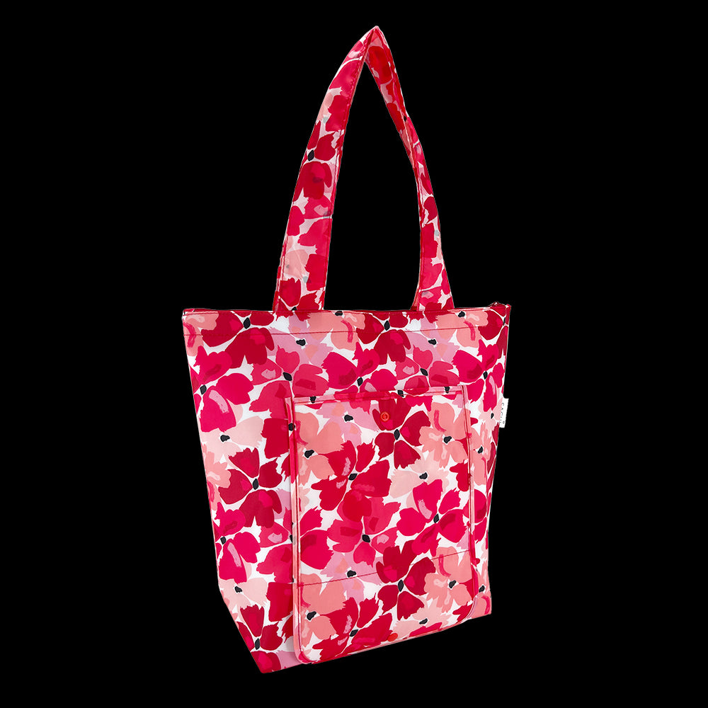 2x Sachi Insulated Market Tote – Eco-Friendly & Durable Red Poppies Print