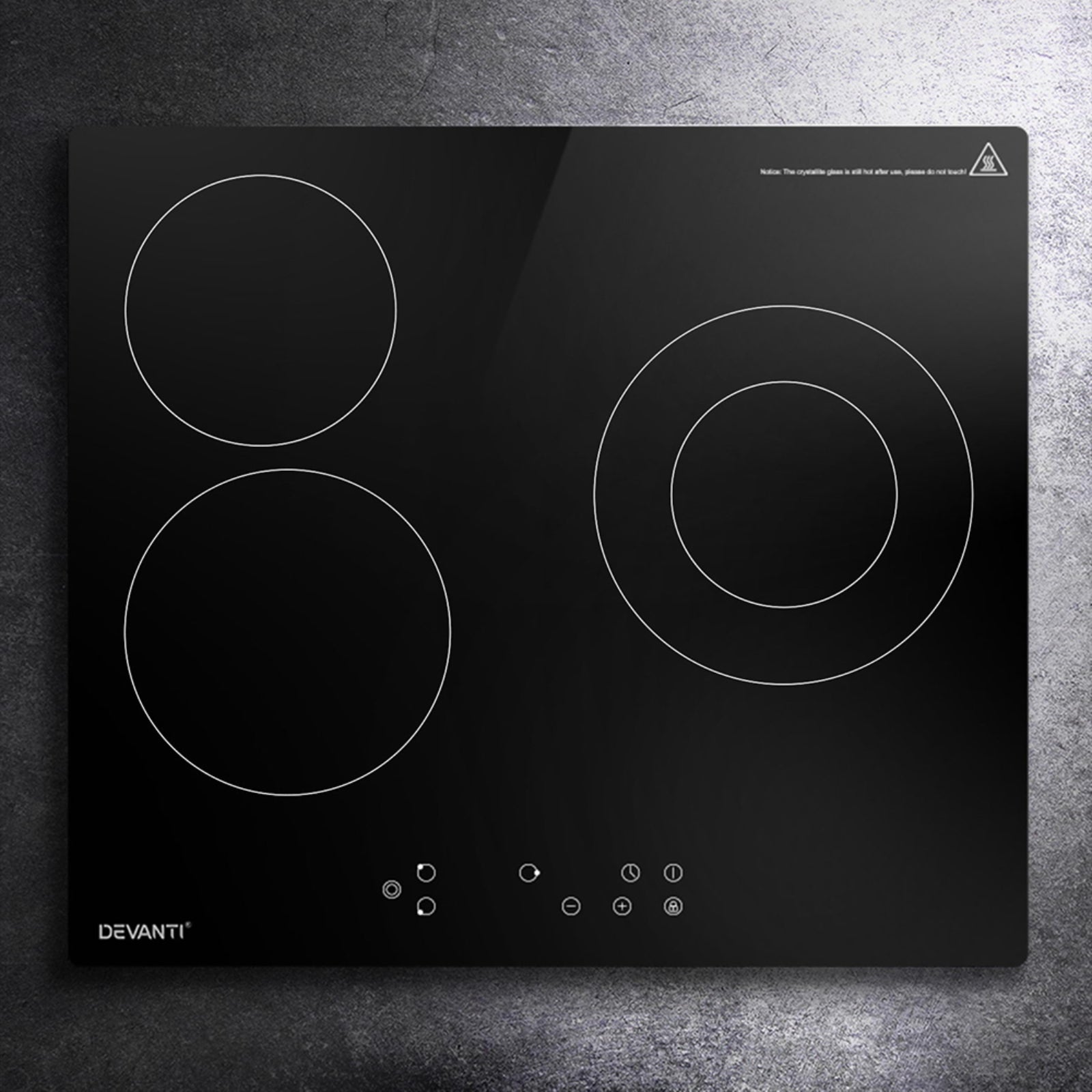 Devanti 60cm Electric Ceramic Cooktop | 4 Burner | Touch Control | 5200W