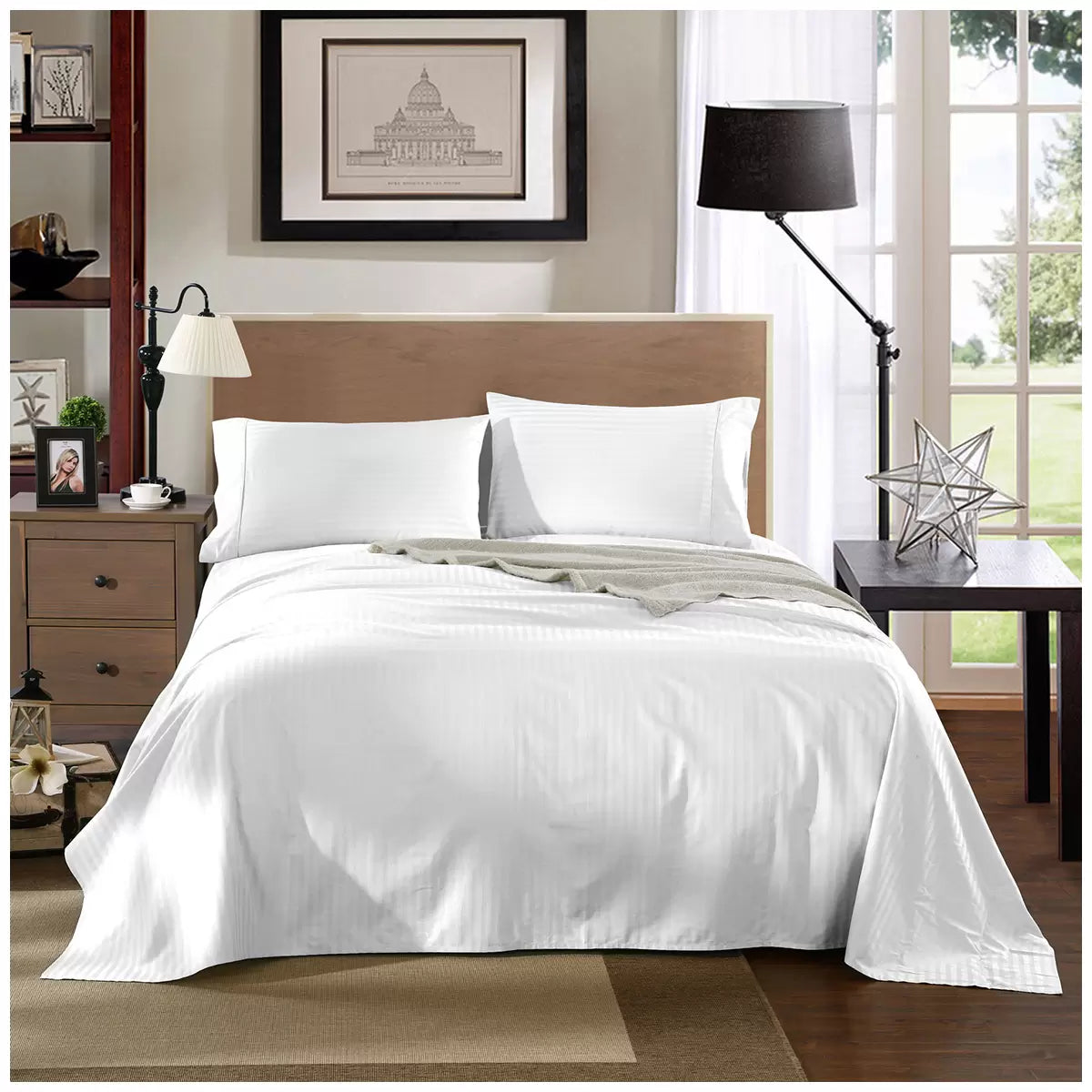 Kensington 1200 Thread Count 100% Egyptian Cotton Queen Sheet Set White