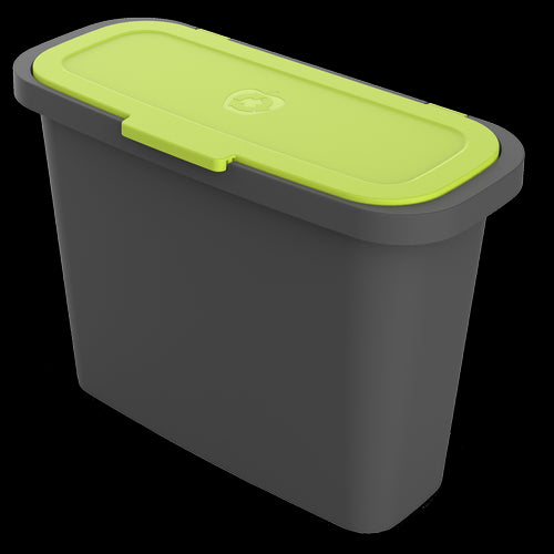 Compost Caddy Kitchen Food Waste Garbage Rubbish Bin 9L - Charcoal & Lime Green