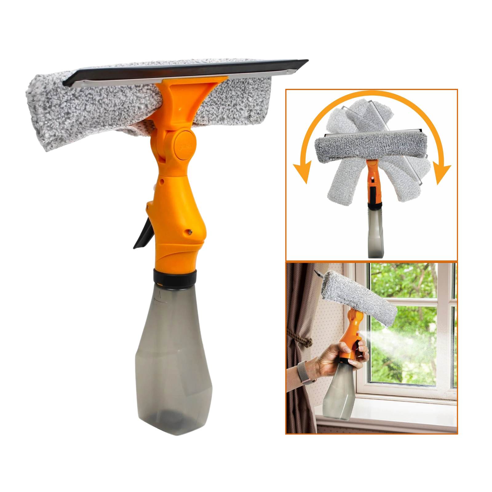 Sabco Bulldozer Complete Angle Window Washer - Black & Orange