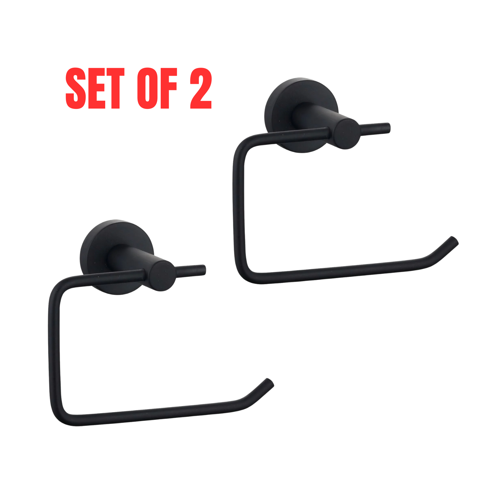 2 x Mondella Toilet Roll Holder Bathroom Tissue Paper Holder - Matte Black