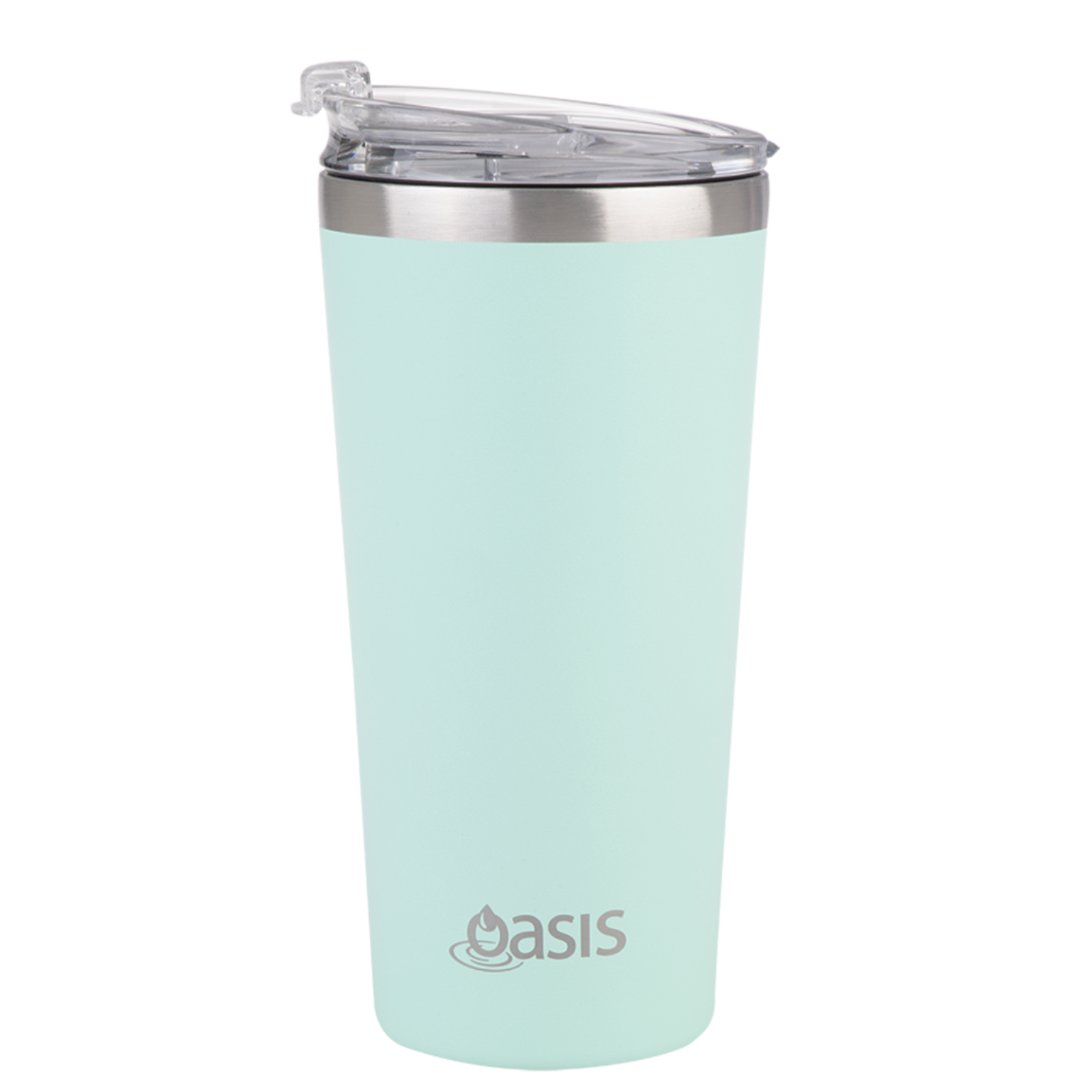 2 X Oasis Insulated Travel Double Wall Mug 480ml With Lid Coffee Cup - Mint
