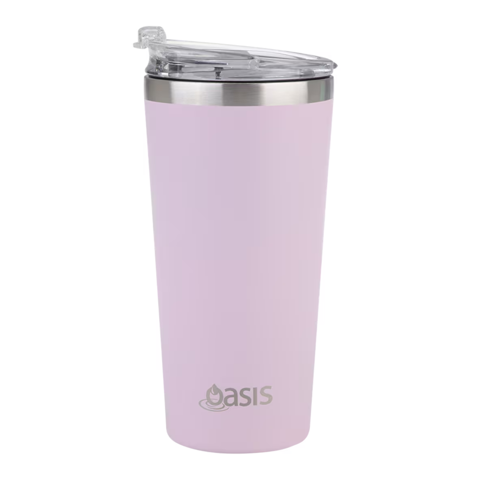 2 X Oasis Insulated Travel Double Wall Mug 480ml W/ Lid Coffee Cup - Carnation