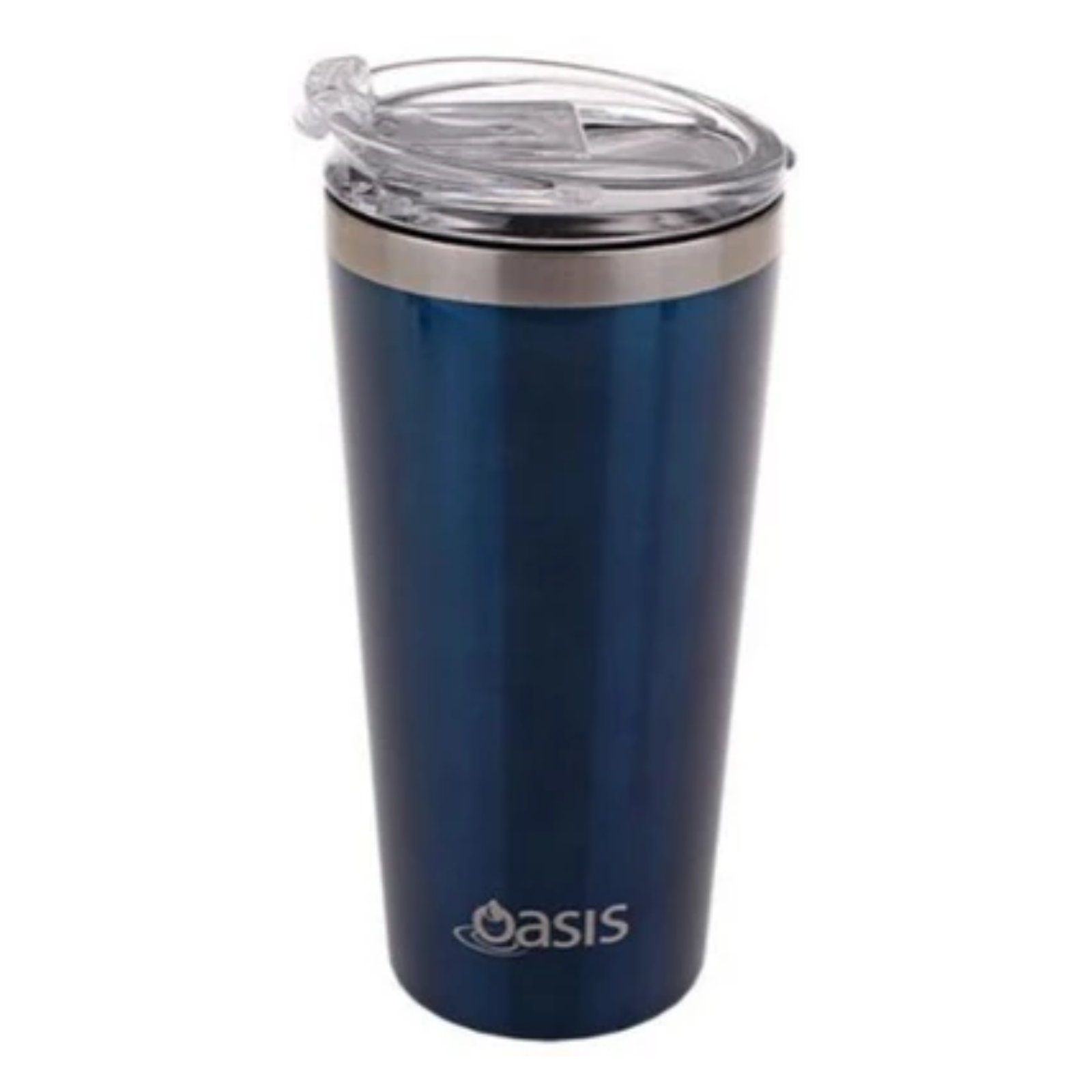 2 X Oasis Insulated Travel Double Wall Mug 480ml With Lid Coffee Cup - Navy