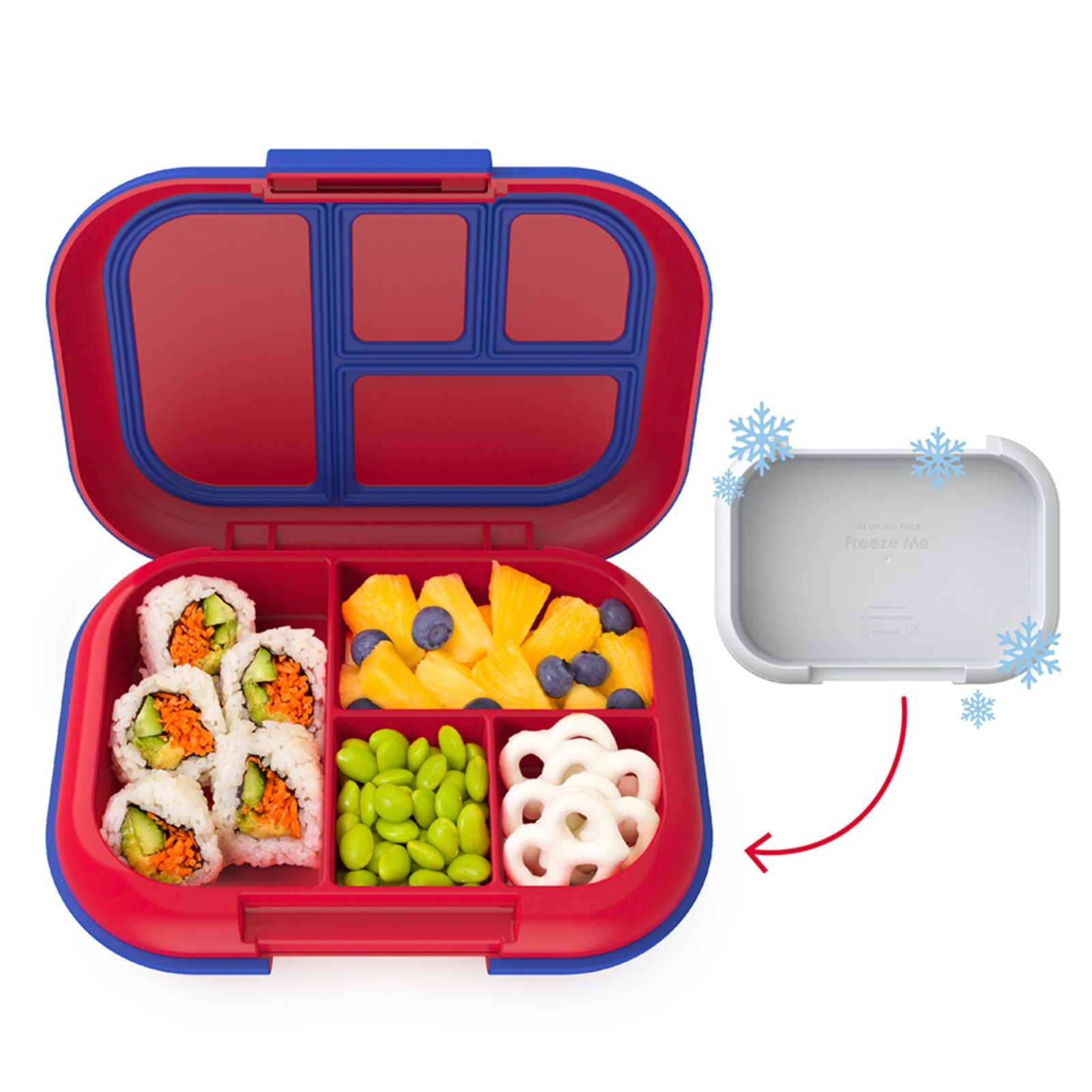 Bentgo Kids Chill Leak-Proof Bento Lunch Box with Removable Ice Pack - Red/Royal