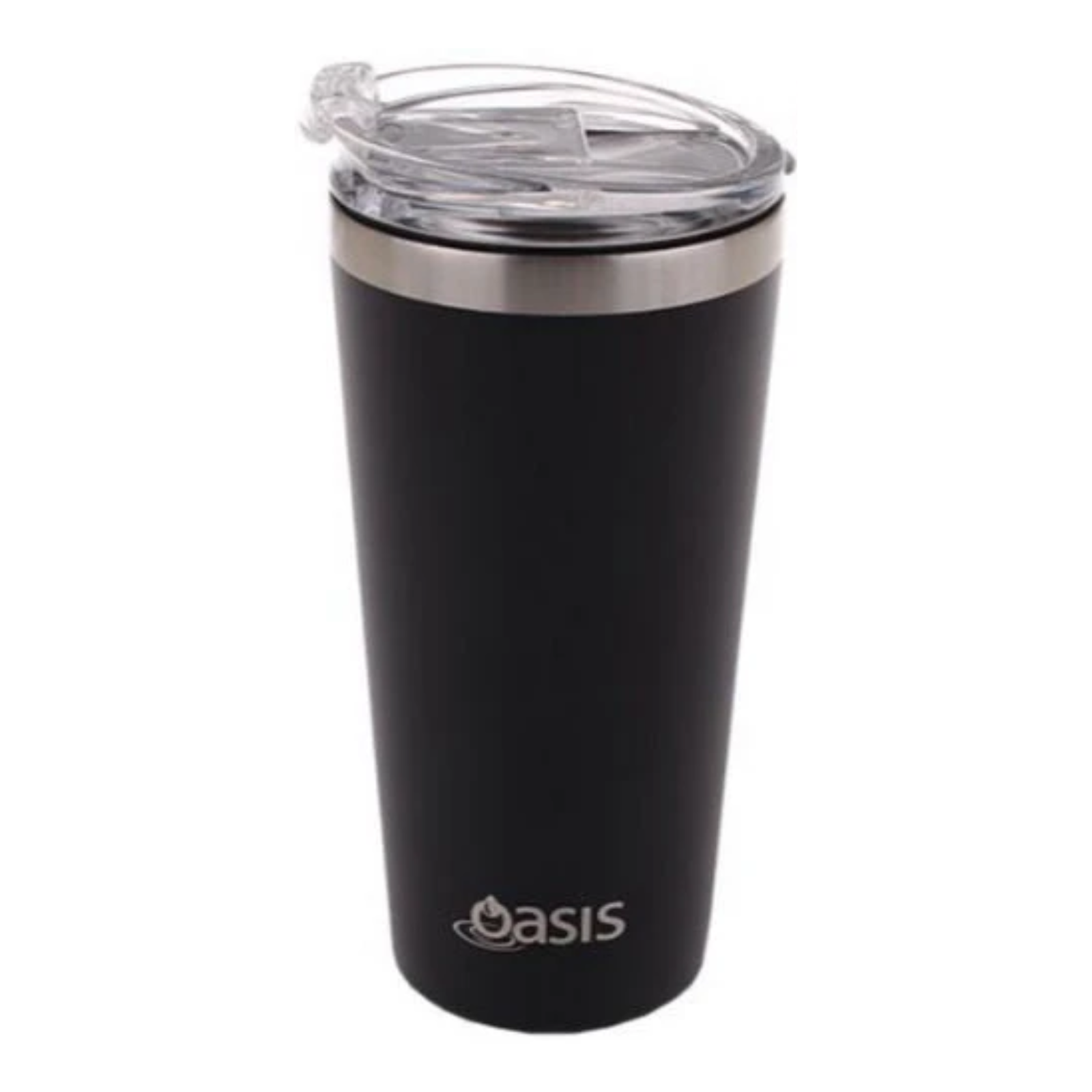 2 X Oasis Insulated Travel Double Wall Mug 480ml W/ Lid Coffee Cup - Matte Black