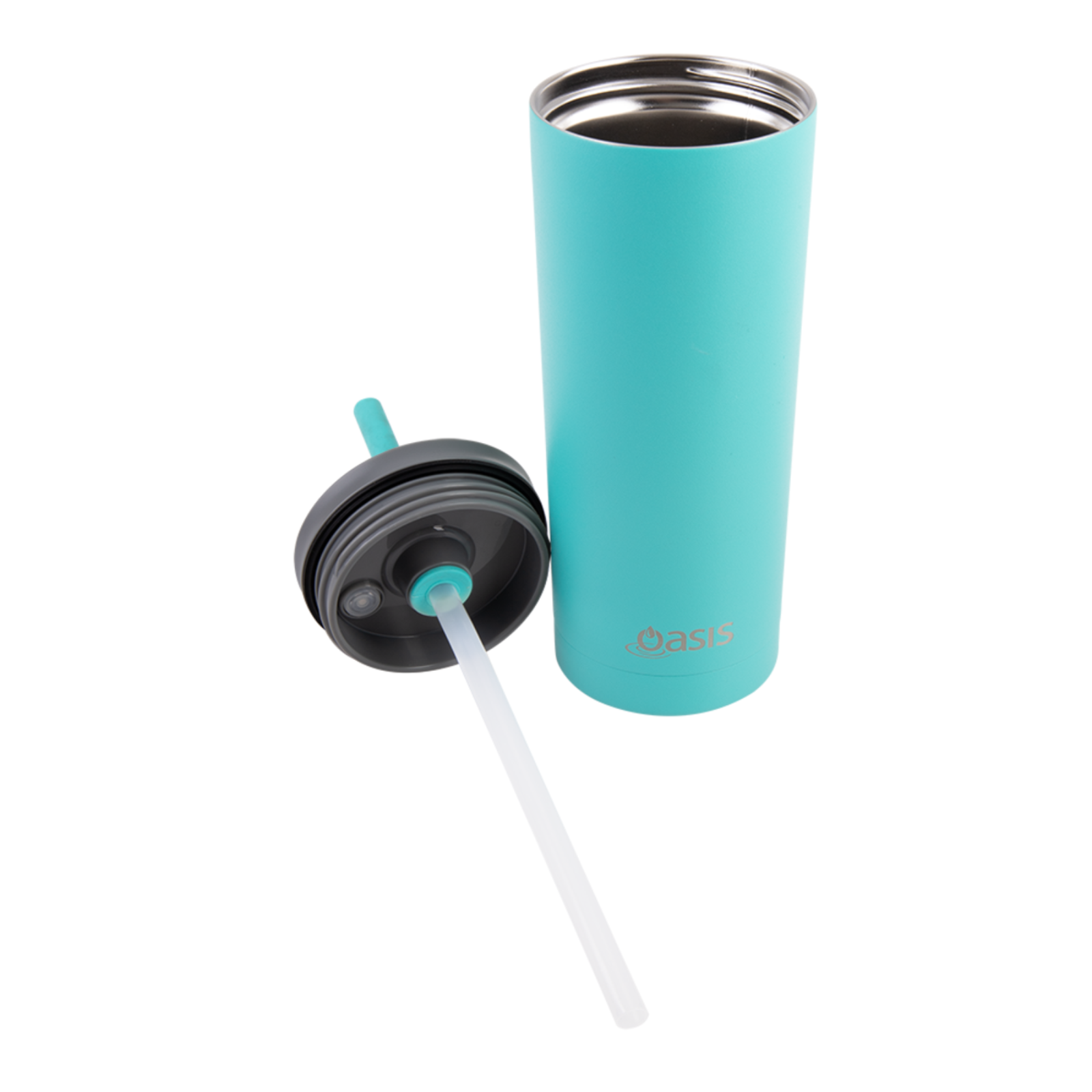 2x Oasis Super Sipper Insulated Tumbler w/ Silicone Head Straw 600ml - Turquoise