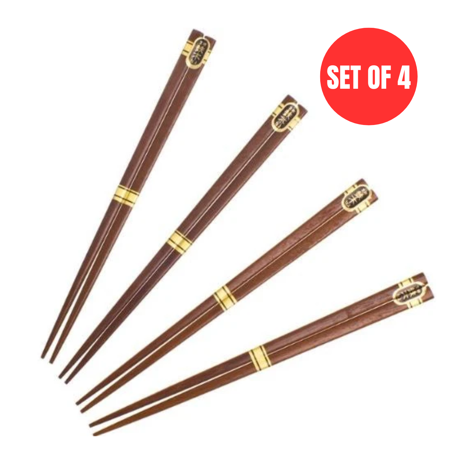 Ironwood Chopsticks Udon/Noodles Set of 4 Pairs Asian Cutlery D.Line