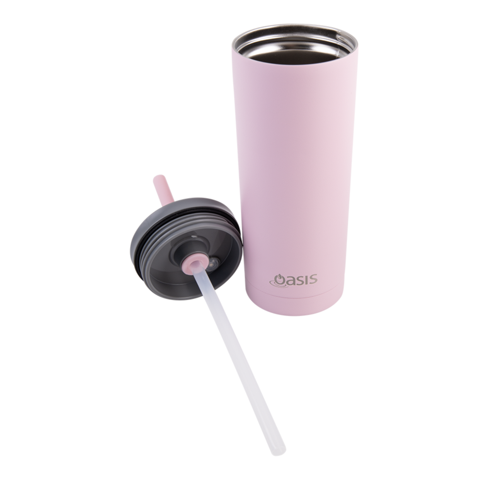 2x Oasis Super Sipper Insulated Tumbler w/ Silicone Head Straw 600ml - Carnation