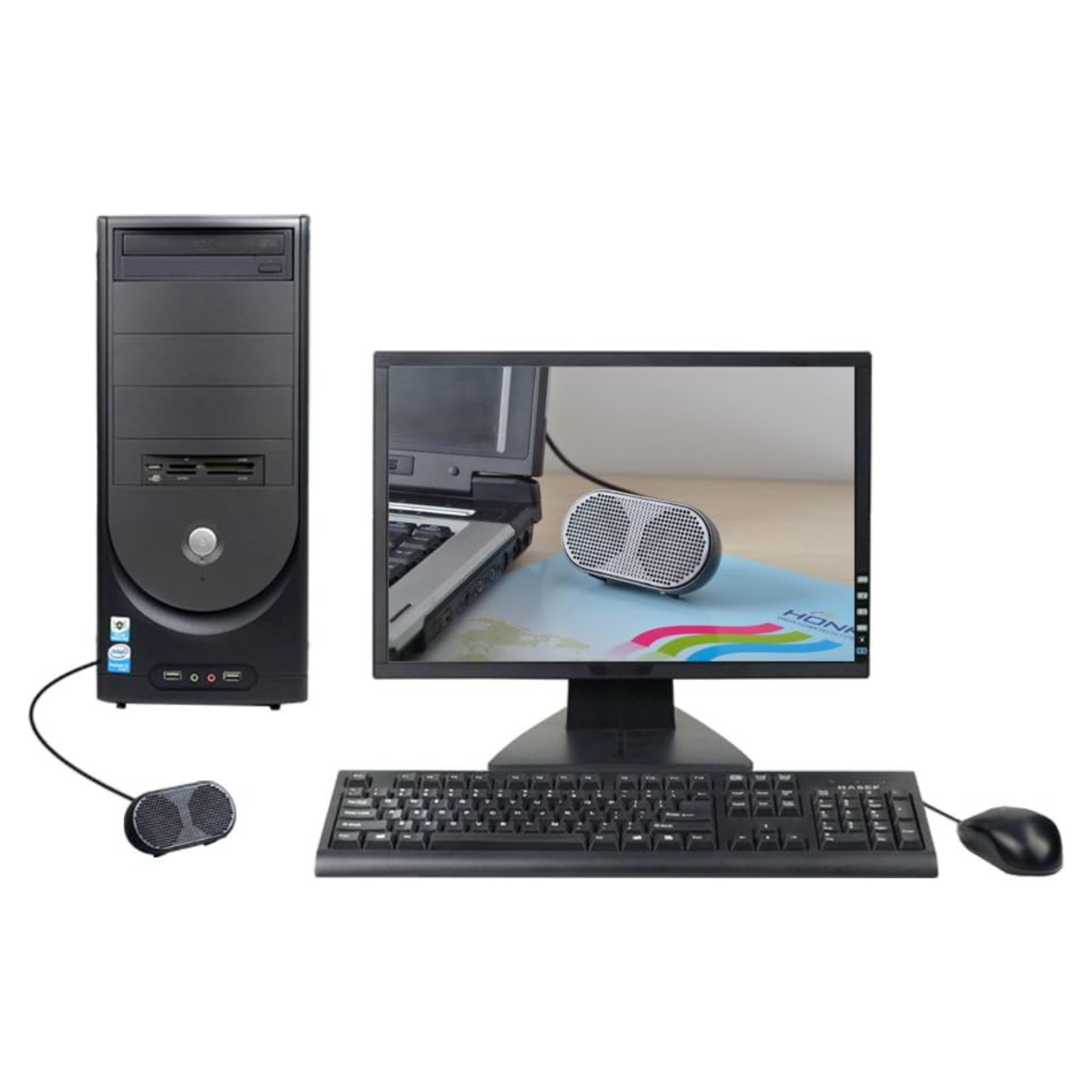 Portable USB Mini Speaker Powered Stereo Multimedia For Notebook Laptop PC Black