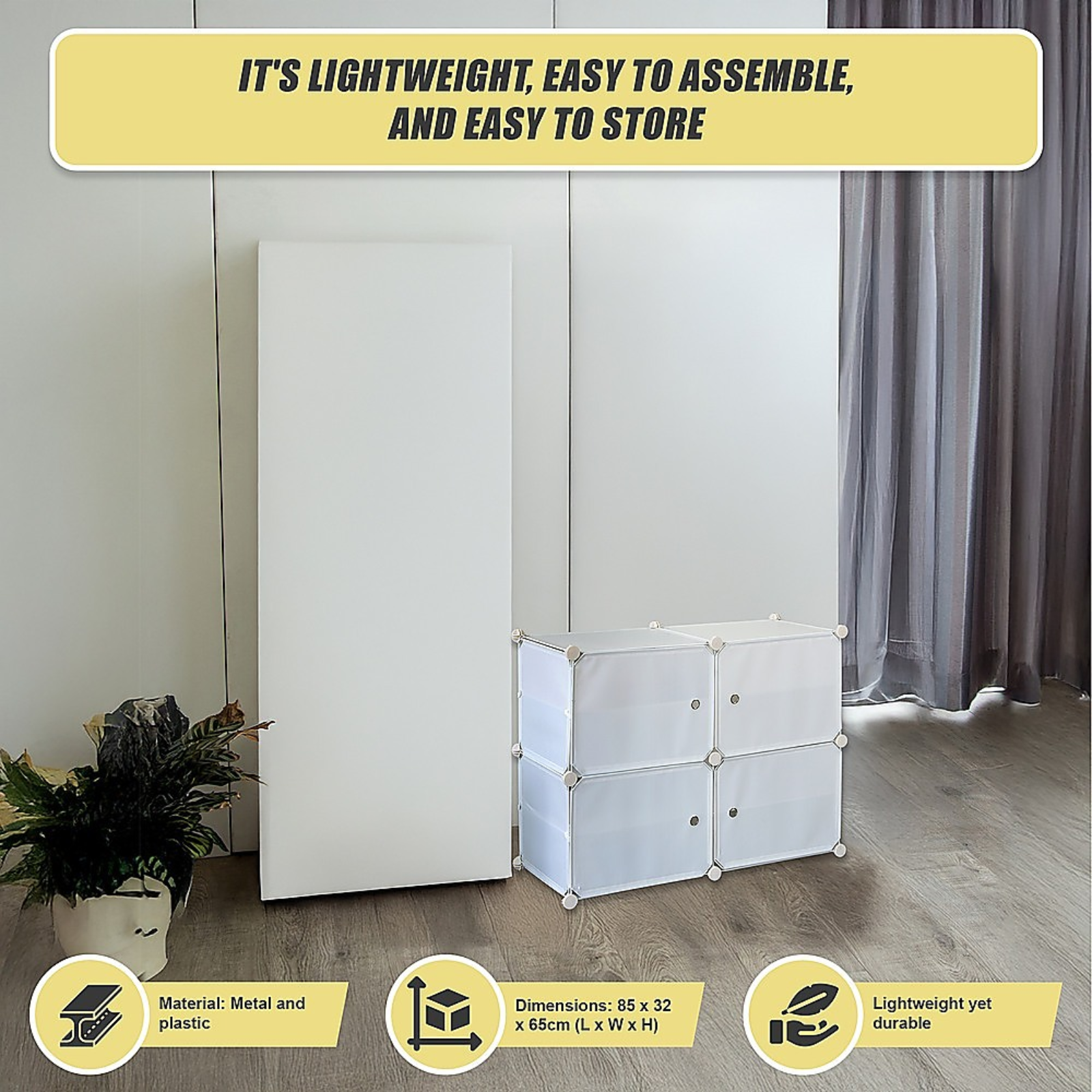 Shoe Storage Box Stackable Organiser Stand Portable Heavy Duty Cube Shoebox