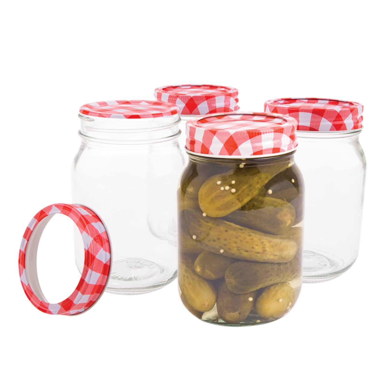 Mason Preserving Jars With Lid Storage Glass Jar Container 500ml - Set of 6