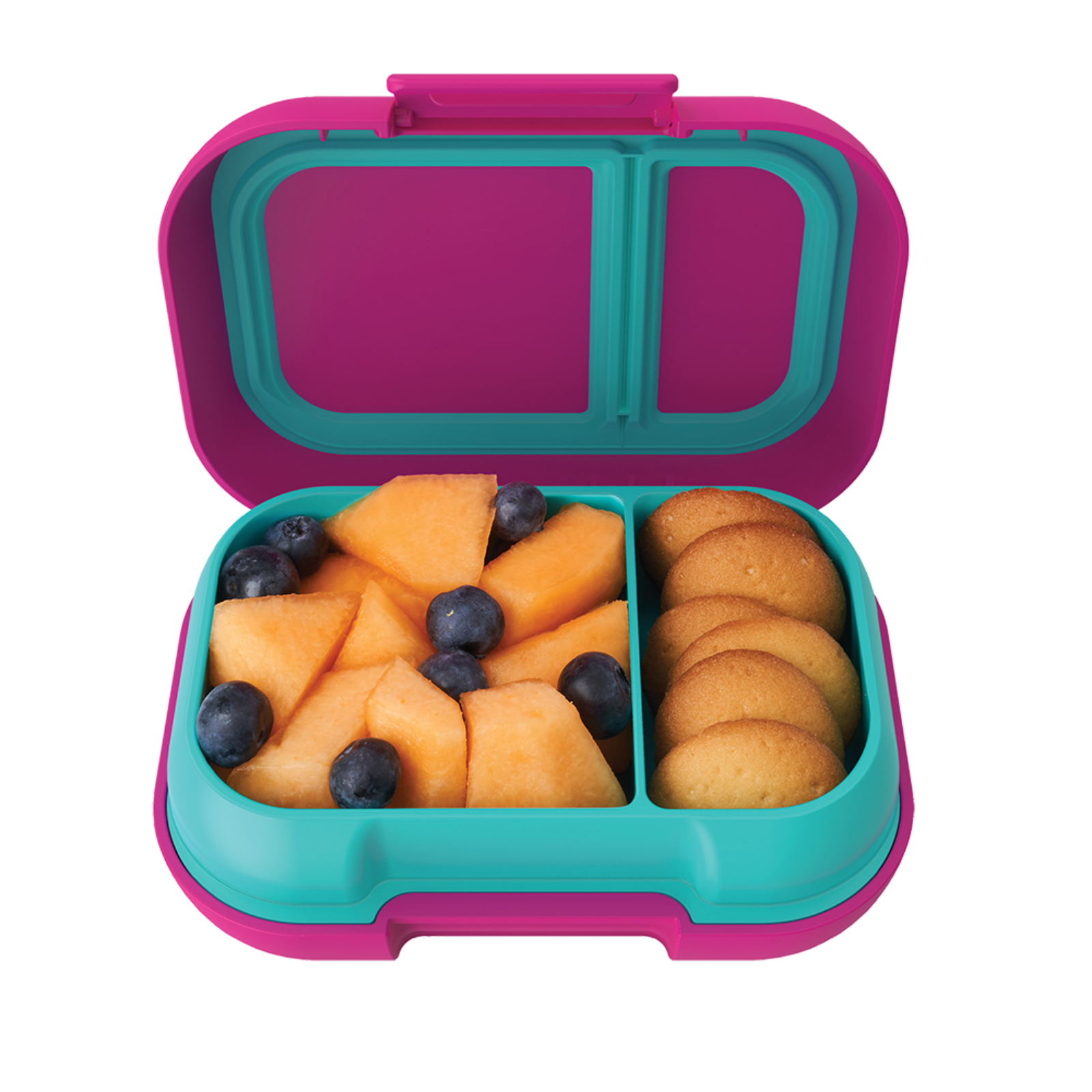 Bentgo Kids Leak-Proof Snack Container Bento Food Lunch Box - Fuchsia/Teal