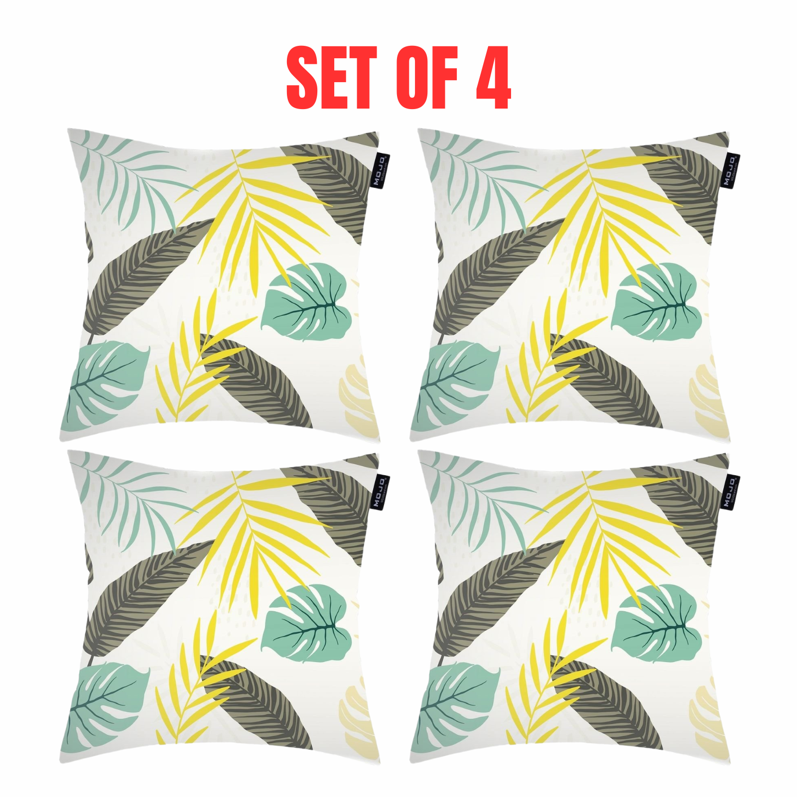 4 x Mojo Cushion Covers Square Pillowcase 45cm Botanical Throw Pillow Cases