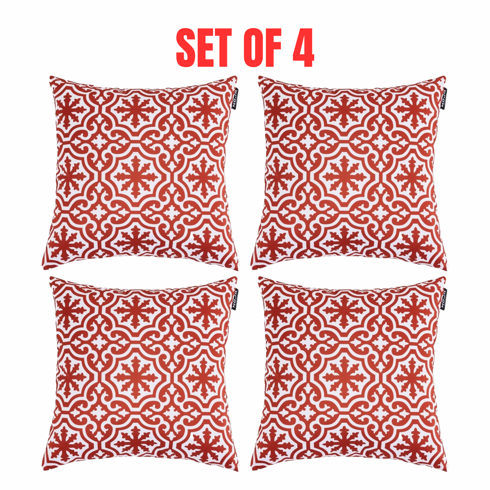4 x Mojo Cushion Cover 45cm Decorative Throw Pillow Cases - Marrakesh Terracotta