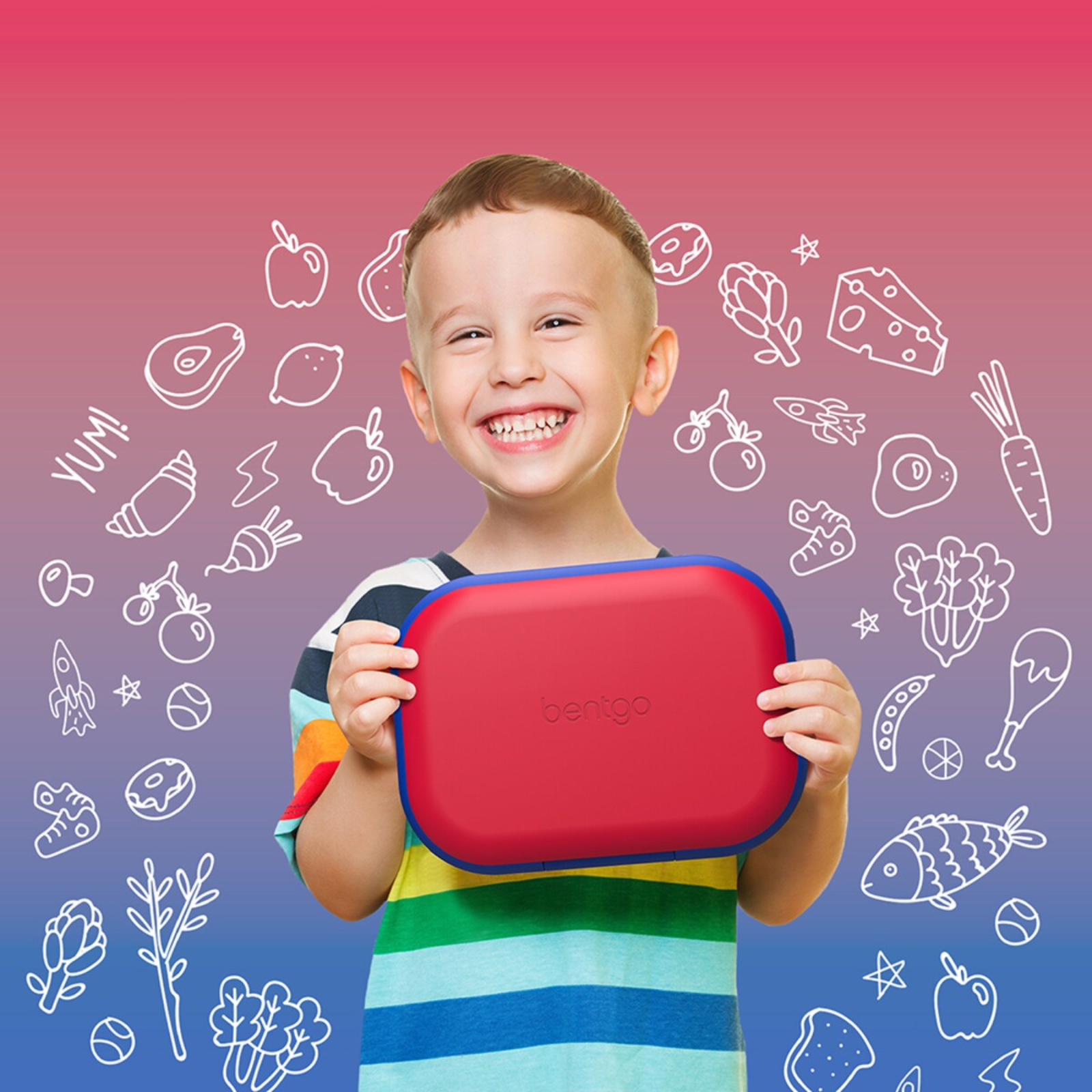 Bentgo Kids Chill Leak-Proof Bento Lunch Box with Removable Ice Pack - Red/Royal
