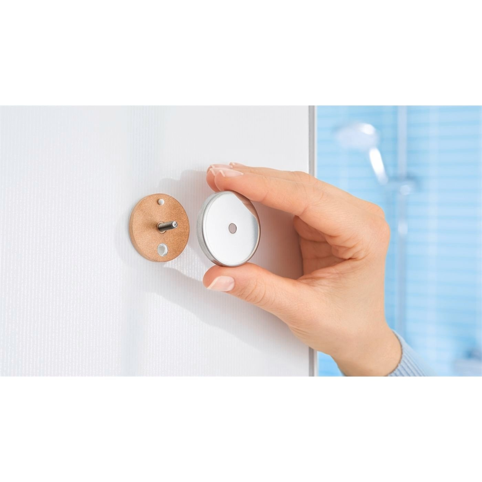 tesa Aluxx Bathroom Storage Basket Wide Shower Caddy Rack Wall Organiser, Chrome