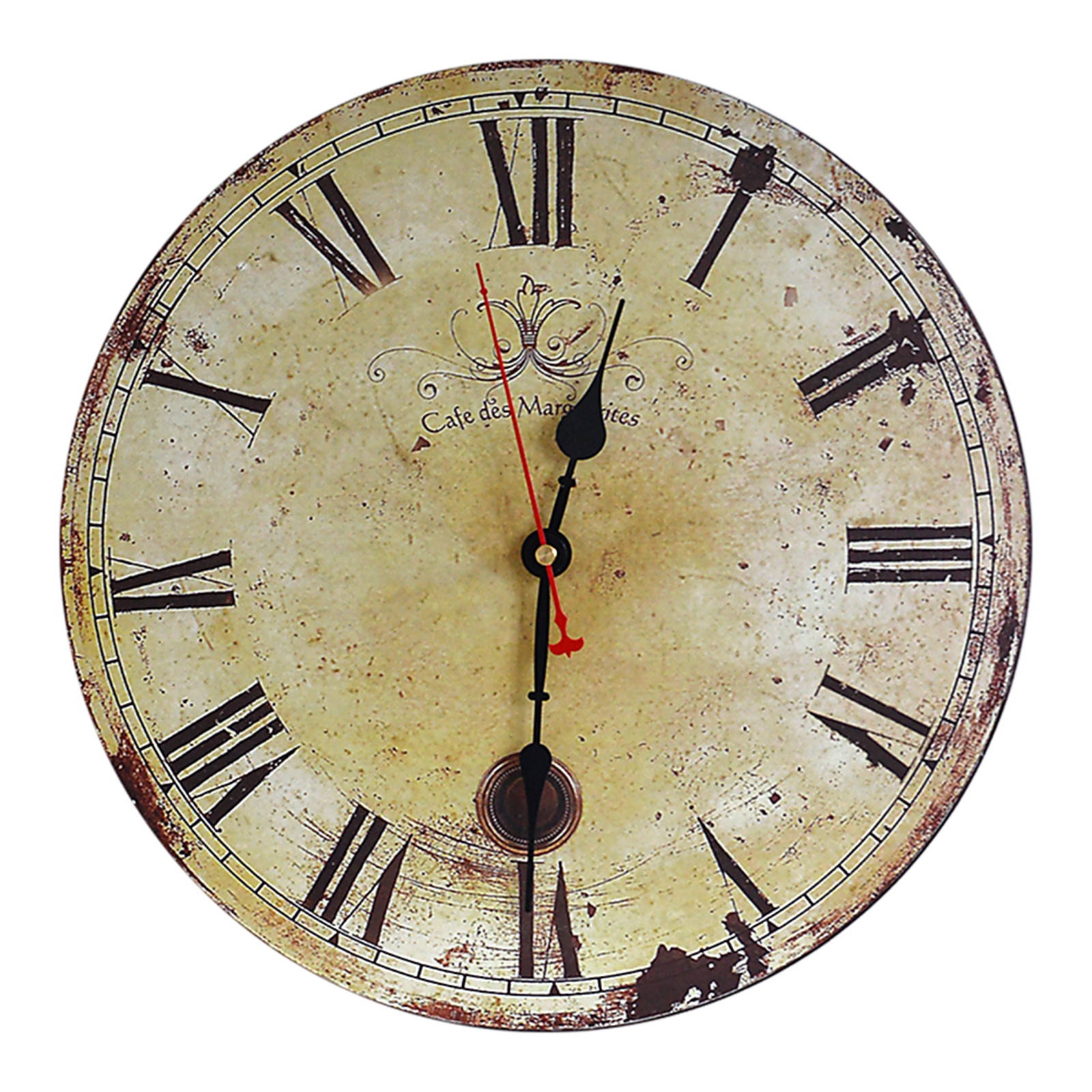 Round Vintage Retro Wall Clock Large With Roman Numerals Home Decor Timepiece