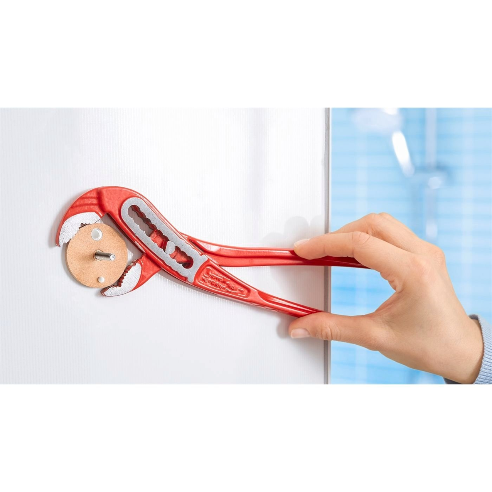 tesa Aluxx Bathroom Storage Basket Wide Shower Caddy Rack Wall Organiser, Chrome