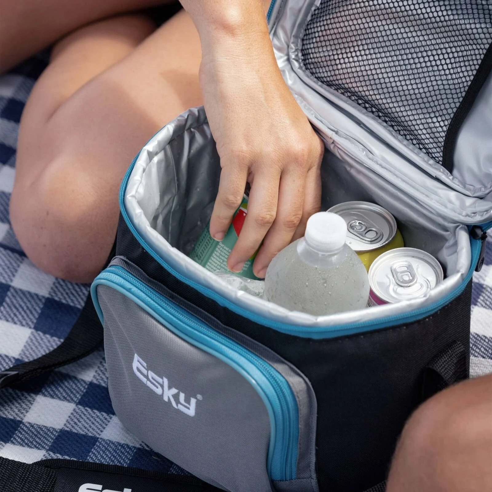 Esky 9 Can Soft Cooler Chill Bag Insulated Ice Water Drink Pack With Carry Strap