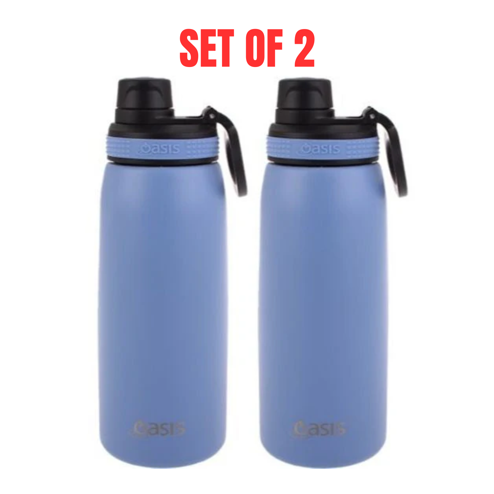 2 x Oasis Insulated Sports Bottle W/ Screw Cap Double Wall Stainless Steel 780ml Lilac