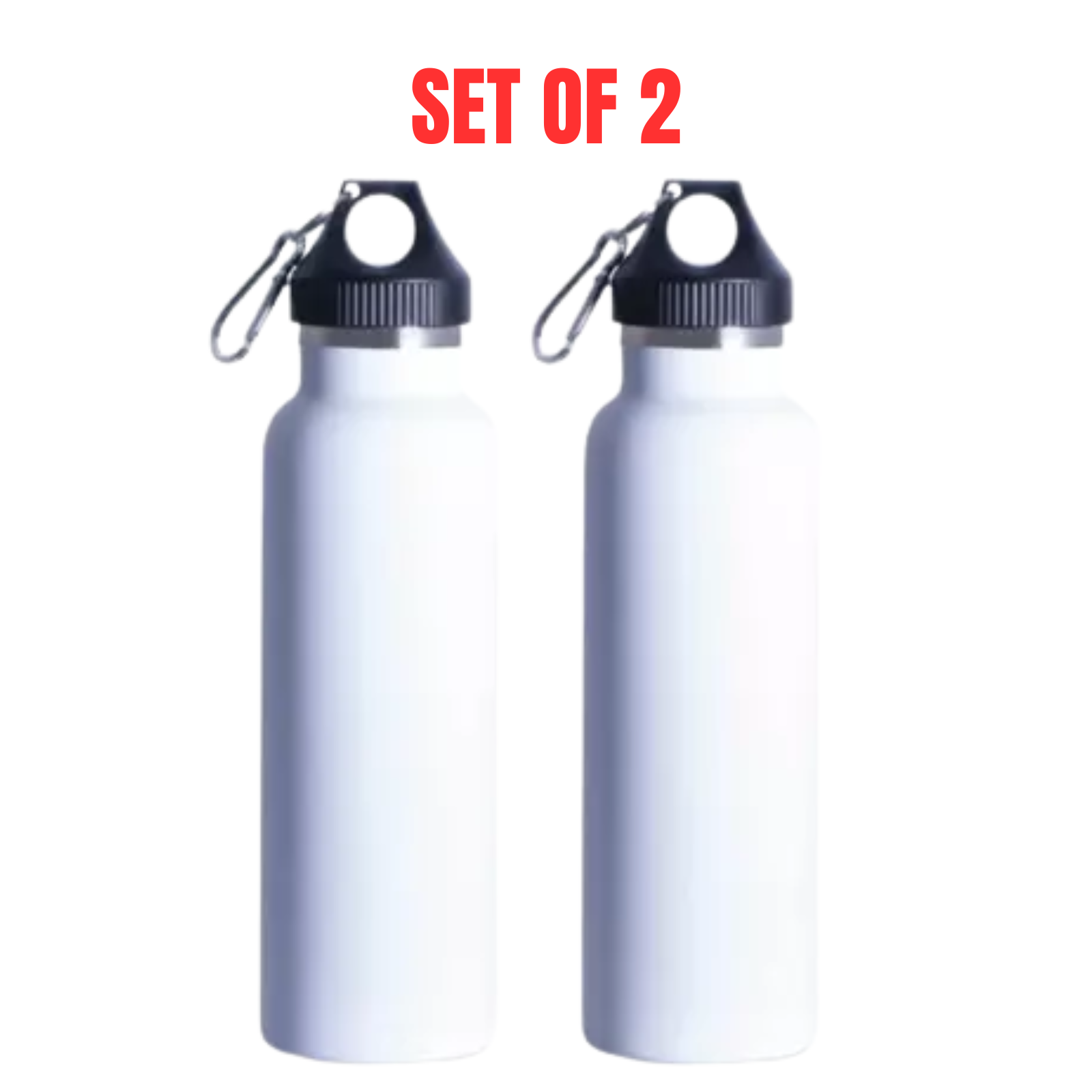 2 x Avanti Hydroplus Double Wall Stainless Steel Bottle 600ml - Matte White