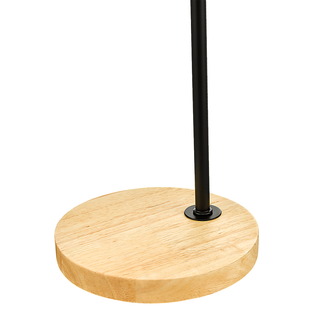 Table Lamp Timber Base Modern Bedside Bedroom Lamps Reading Desk Light - Black