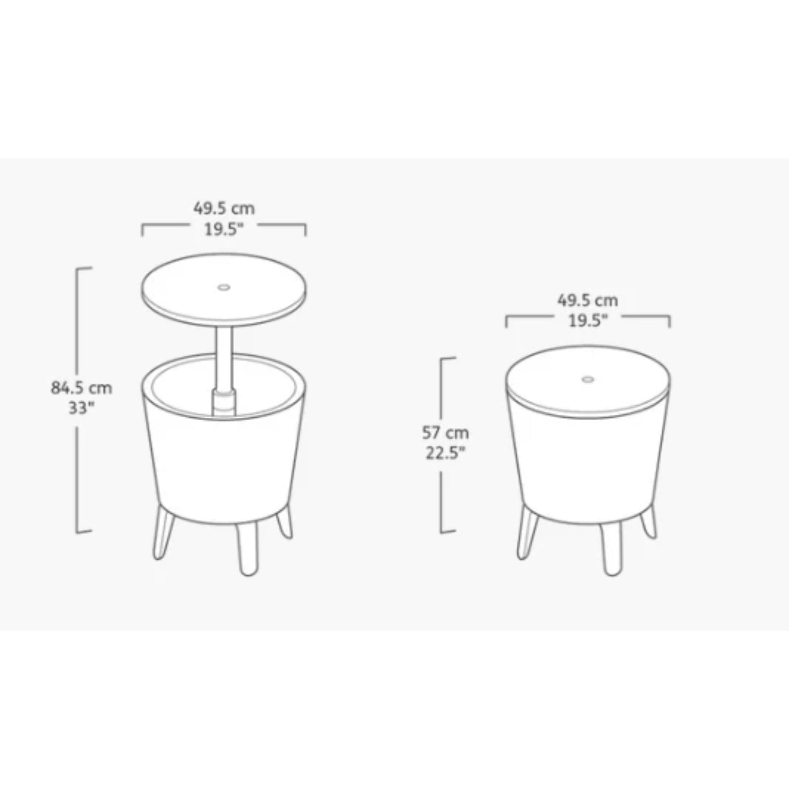 Keter Cool Bar - Graphite/White | Delivery to Victoria Only