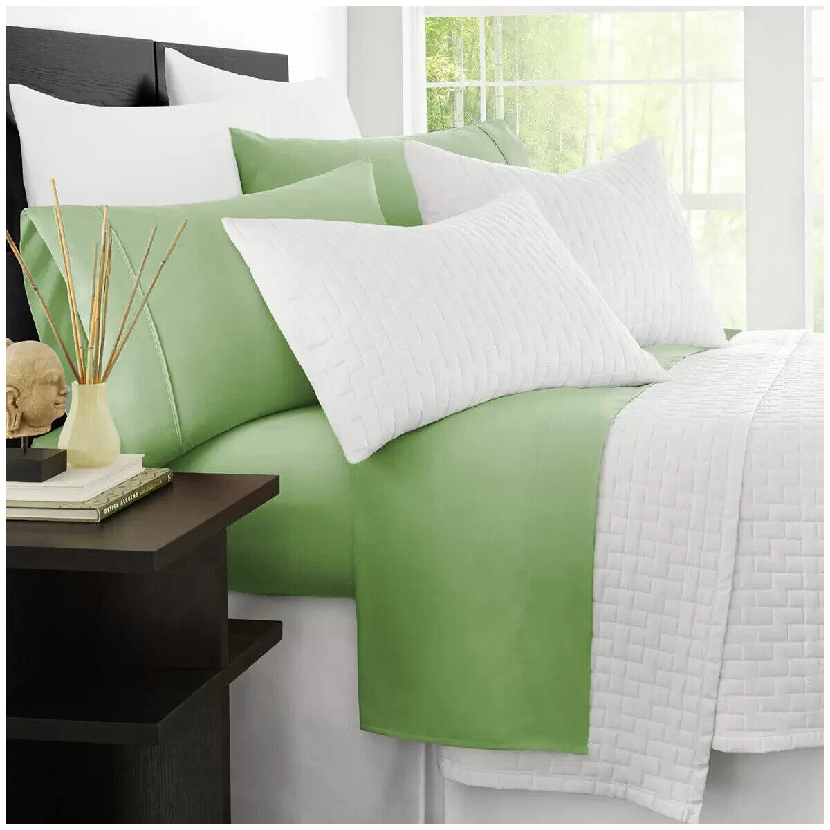 Ramesses 2000 TC Bamboo Double Sheet Set Avocado