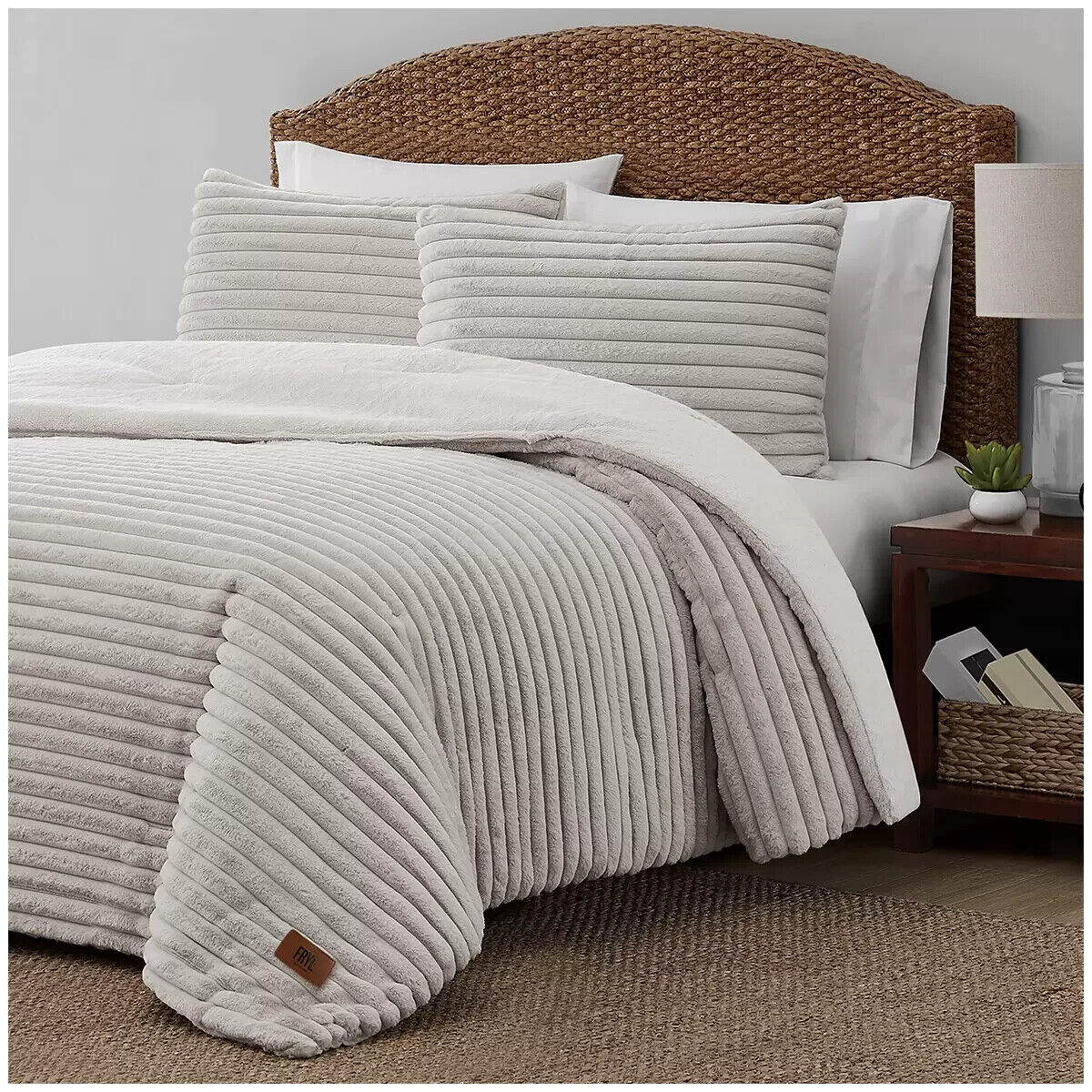 Frye Channel Comforter 3 Piece Queen Set Biscuit