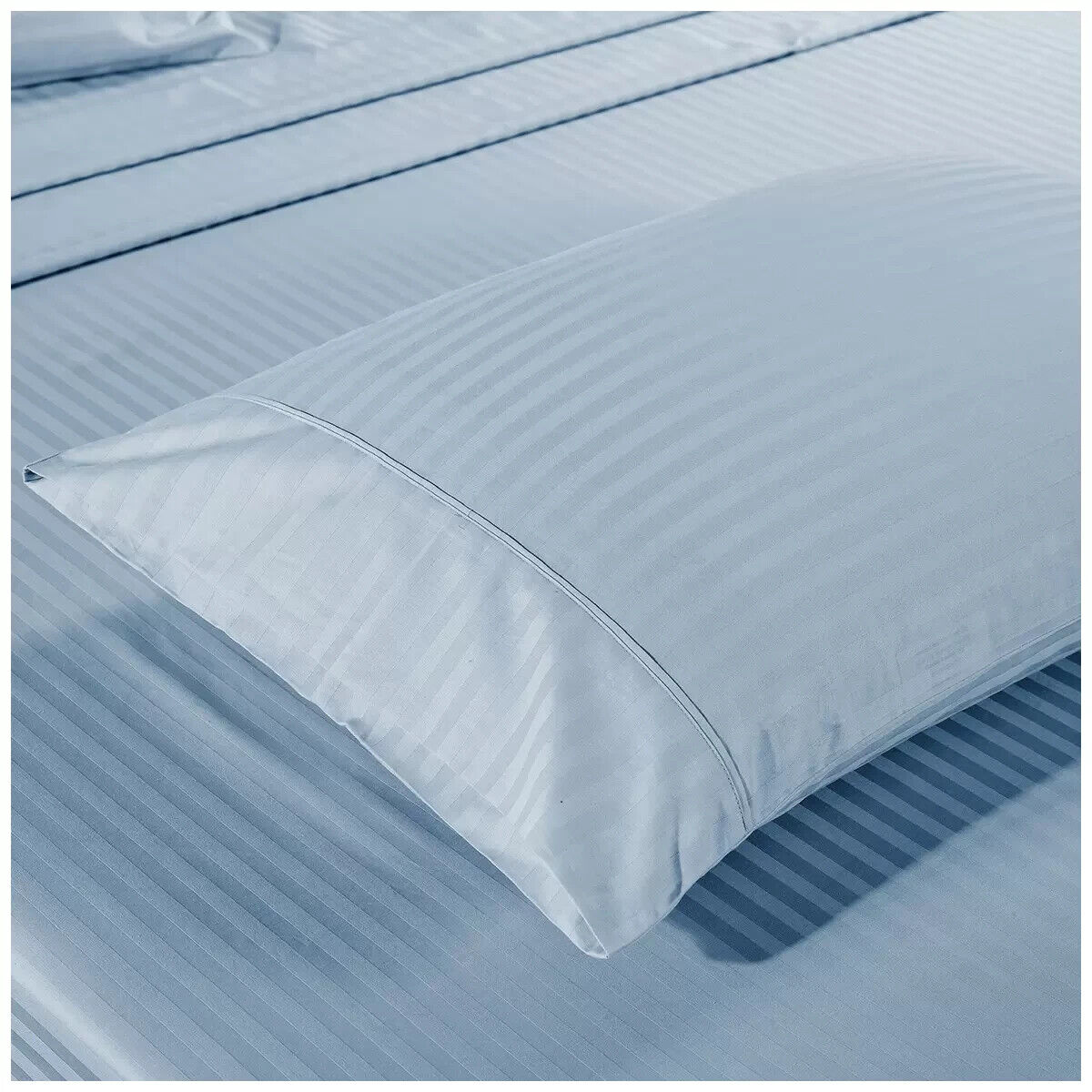 Kensington 1200TC Stripe Cotton Sheet Set Double Chambray