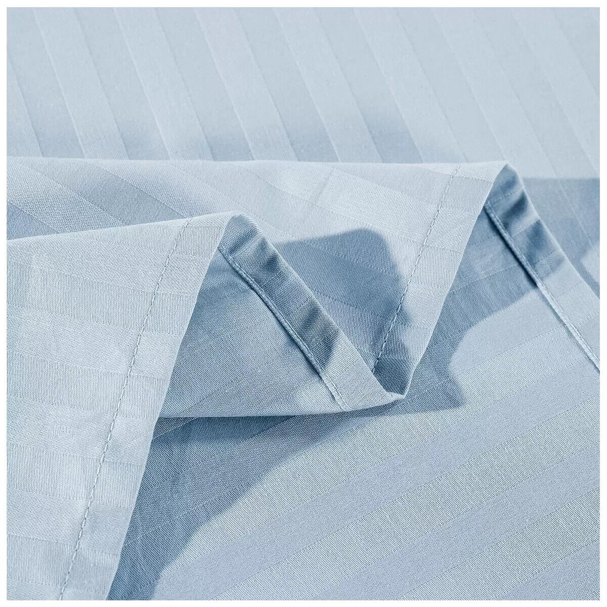 Kensington 1200TC Stripe Cotton Sheet Set Double Chambray