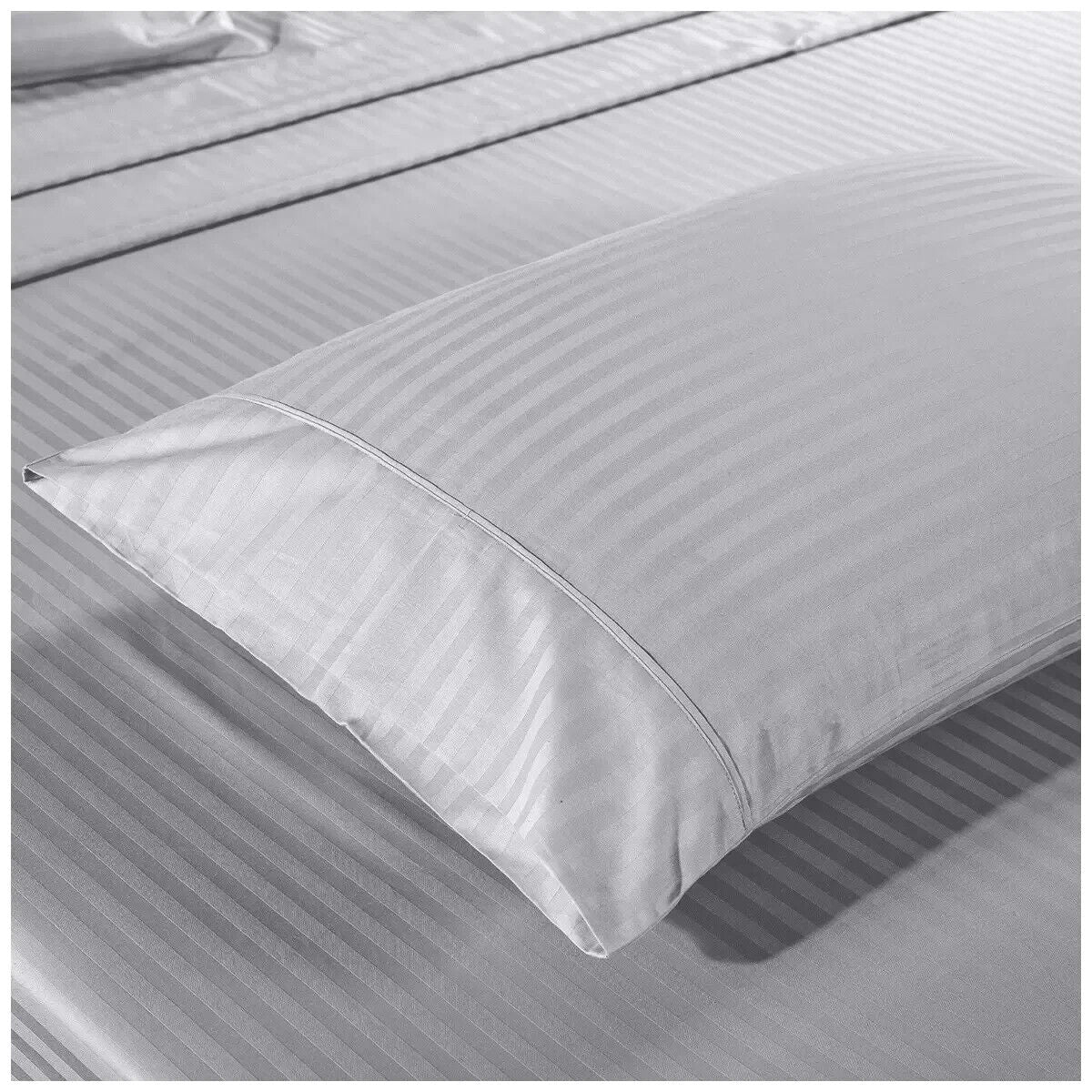Kensington 1200TC Stripe Cotton Sheet Set Double Silver