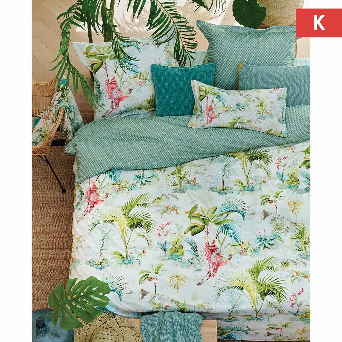 PIP Studio Palm Scenes White Cotton Quilt Cover Set King