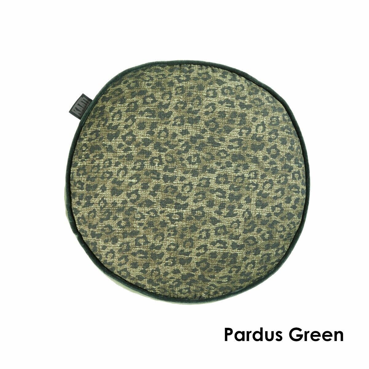 Bedding House Pardus Luxury Cotton Round Filled Cushion - Green