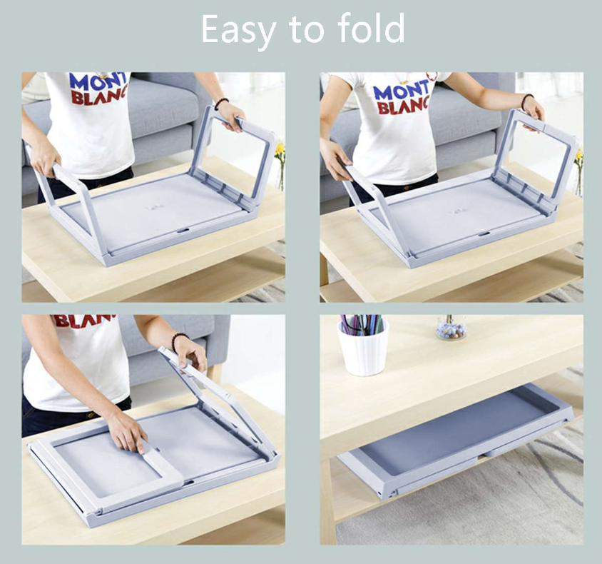 Multifunction Laptop Bed Desk with foldable legs for Home Office (Blue)