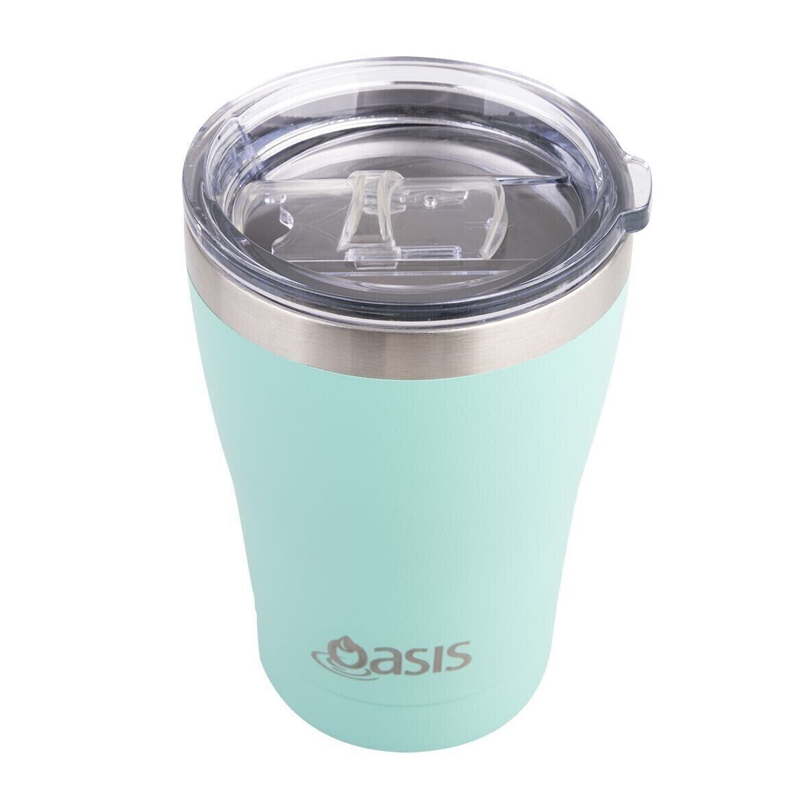 2x OASIS STAINLESS STEEL DOUBLE WALL INSULATED "TRAVEL CUP" 350ML