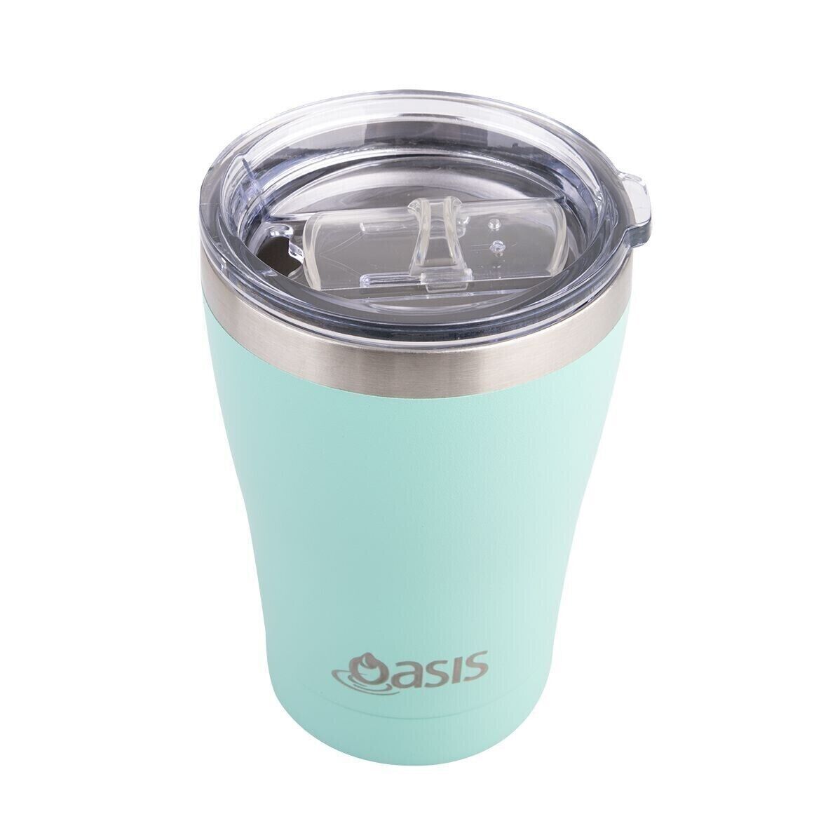 2x OASIS STAINLESS STEEL DOUBLE WALL INSULATED "TRAVEL CUP" 350ML