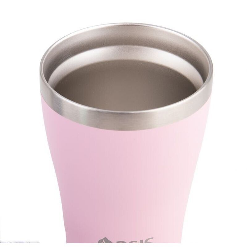 2x OASIS STAINLESS STEEL DOUBLE WALL INSULATED "TRAVEL CUP" 350ML