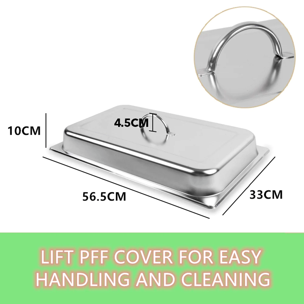 9L Chafing Dish Set Buffet Pan Bain Marie Bow Stainless Steel Food Warmer(3*3L)