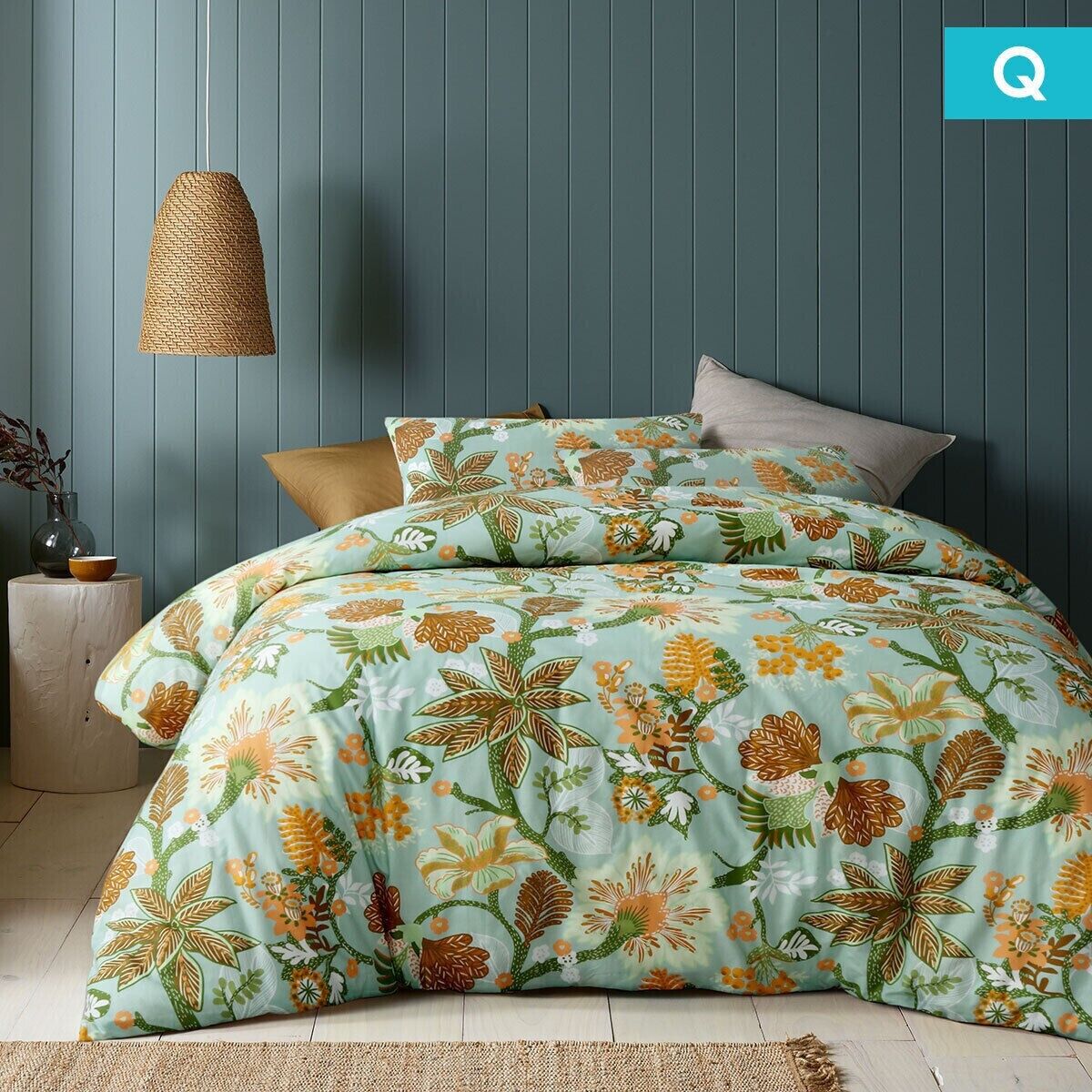 Accessorize Kienze Washed Cotton Printed Quilt Cover Set Queen
