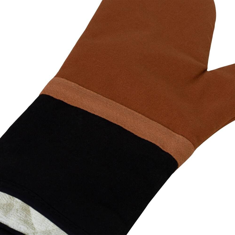 J Elliot Home Selby Cotton Oven Mitt 34 x 15 cm Ginger & Black
