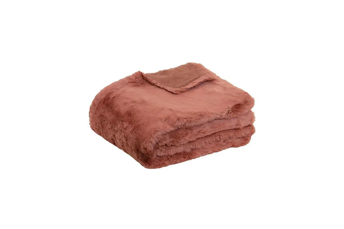 J.Elliot Home Arlo Faux Fur Throw Clay Pink