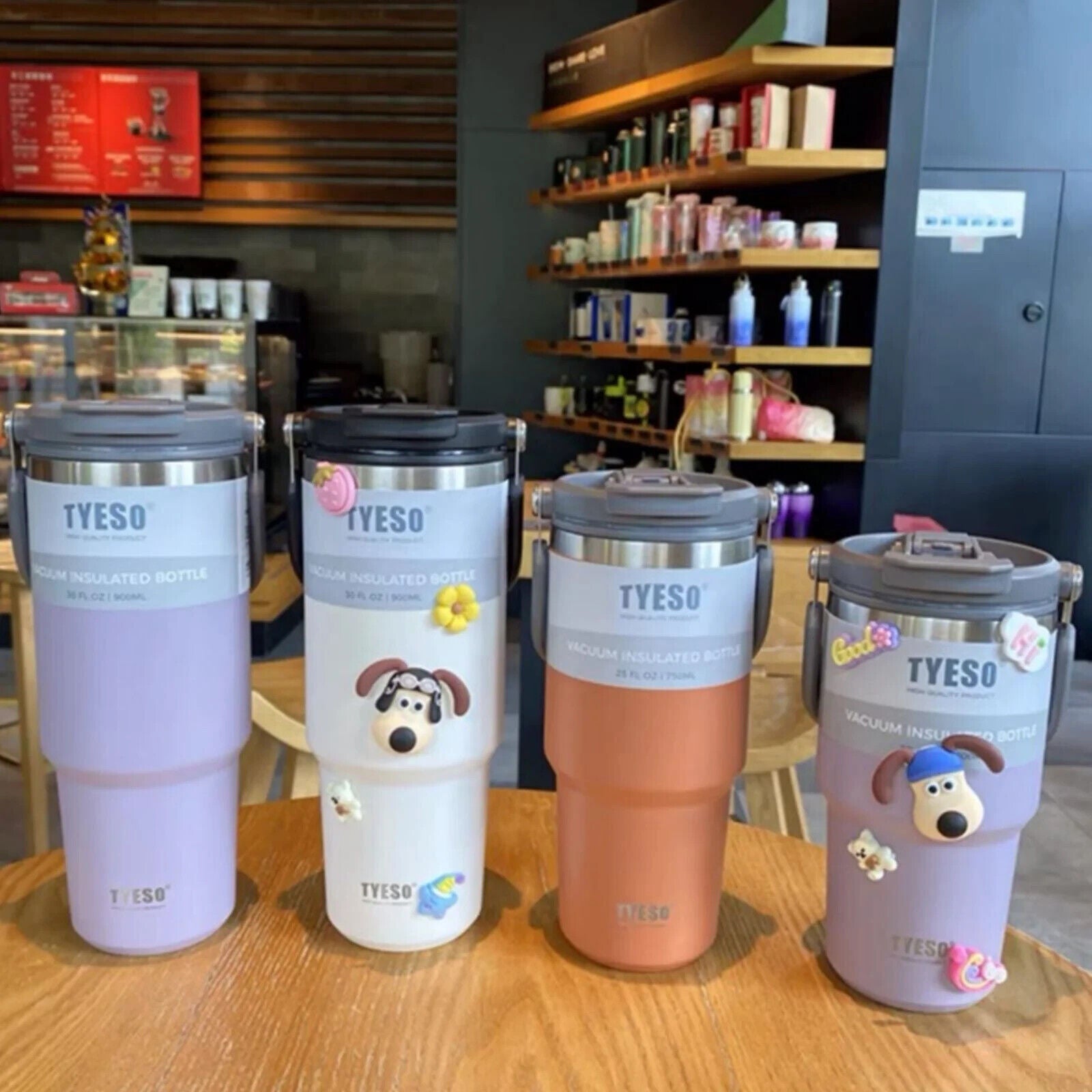 900ML White Stainless Steel Travel Mug with Leak-proof 2-in-1 Straw and Sip Lid, Vacuum Insulated Coffee Mug for Car, Office, Perfect Gifts, Keeps Liquids Hot or Cold