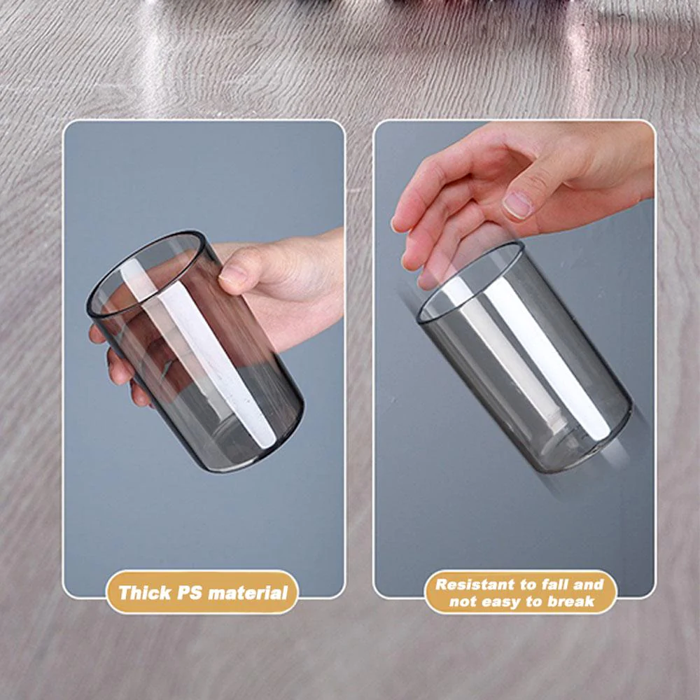 Ecoco Wall-Mounted Toothbrush Holder with 4 Cups and 4 Toothbrush Slots Toiletri