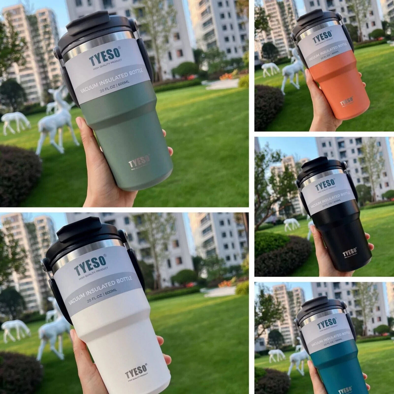 900ML Blue Stainless Steel Travel Mug with Leak-proof 2-in-1 Straw and Sip Lid, Vacuum Insulated Coffee Mug for Car, Office, Perfect Gifts, Keeps Liquids Hot or Cold