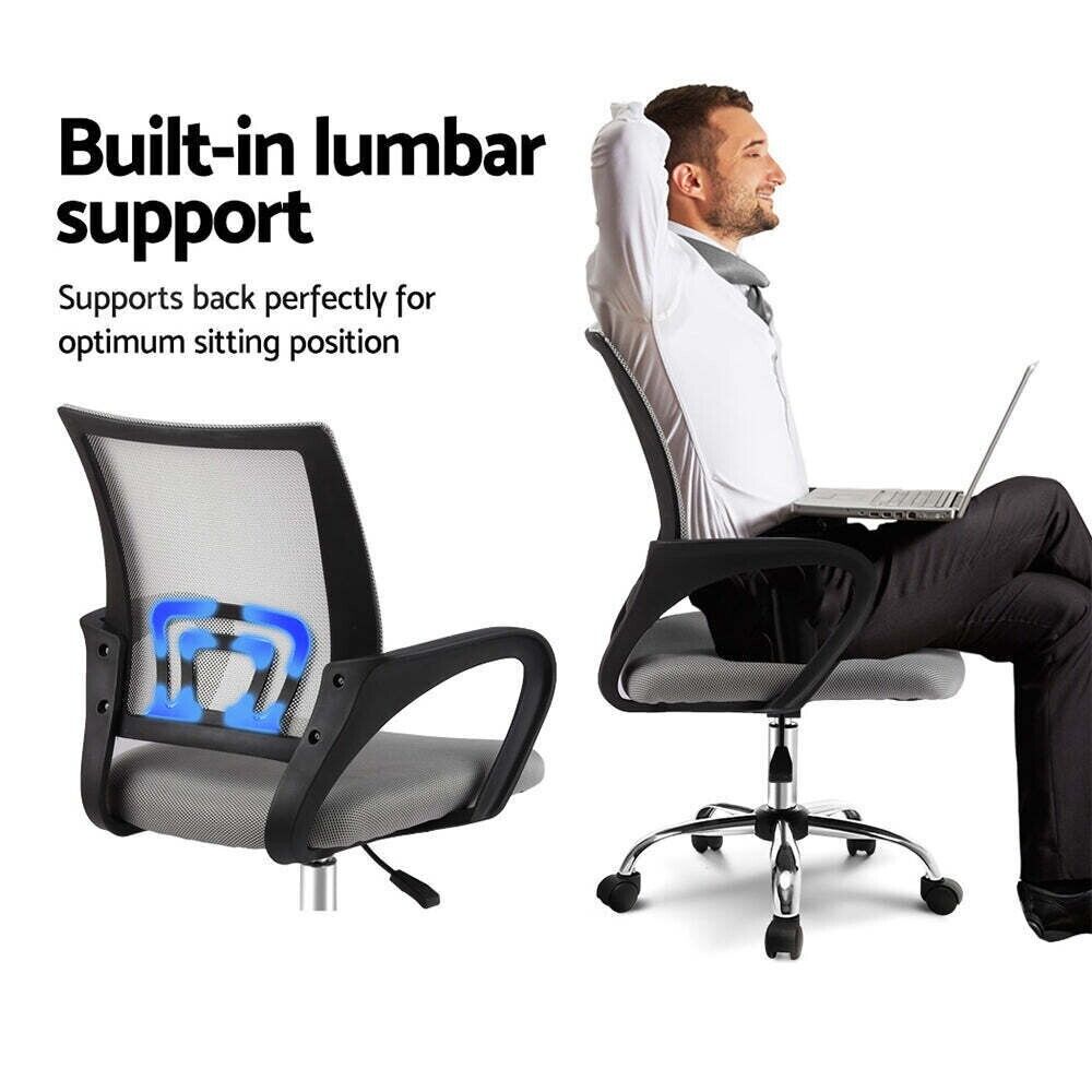 Artiss Office Chair Gaming Chair Computer Mesh Chairs Executive Mid Back Grey