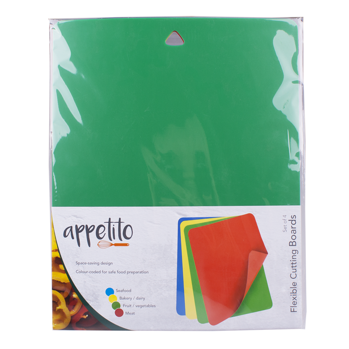 APPETITO FLEXIBLE CUTTING BOARD SET 4 - ASST. COLOURS