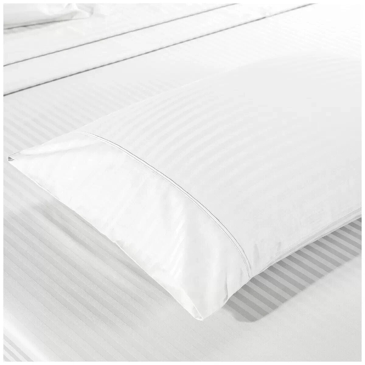 Kensington 1200TC Stripe Cotton Sheet Set Double White